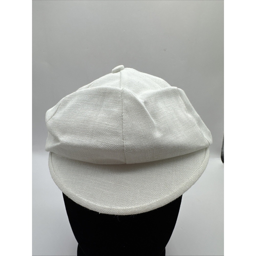 Vintage‎ Peckett The English Eton Toddler Or Doll Lined Newsboy Hat White Linen